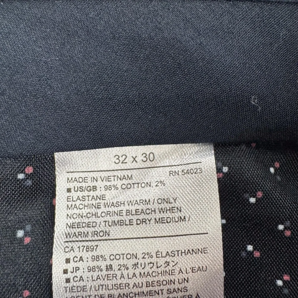 Banana Republic Aiden Pants Mens 32 Gray Check Slim Chino Stretch Office 34x27